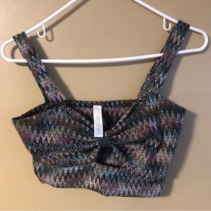 Coveted Retro Chevron Knit Zigzag Crop Top Size Medium